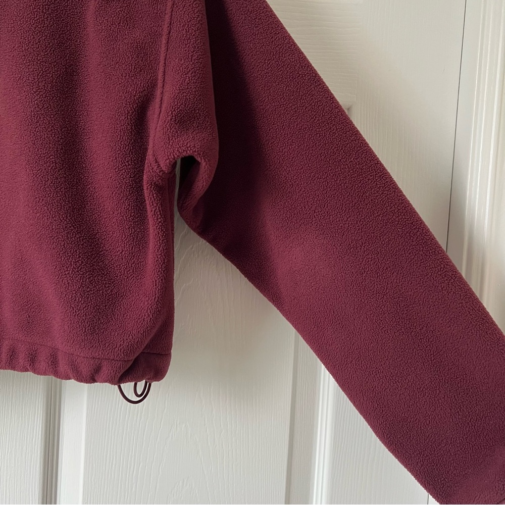 Aritzia TNA Burgundy Plum Quarter-Zip Fleece Pullover Size 2XS - Picture 12 of 14